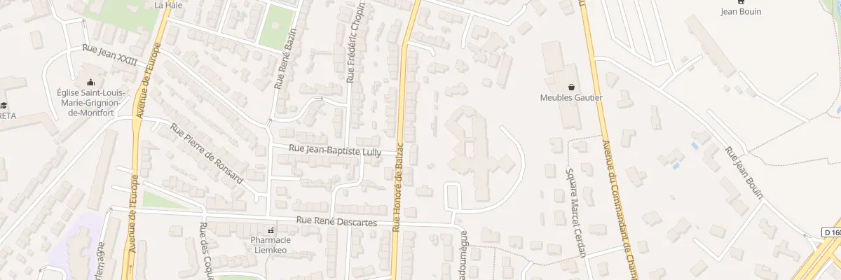 Plan du 29 Rue Honoré de Balzac à Cholet