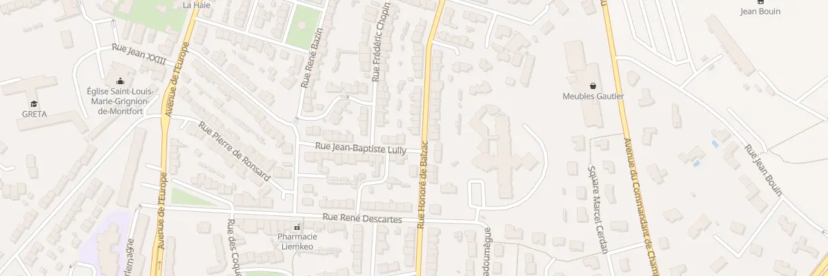 Plan du 38 Rue Honoré de Balzac à Cholet