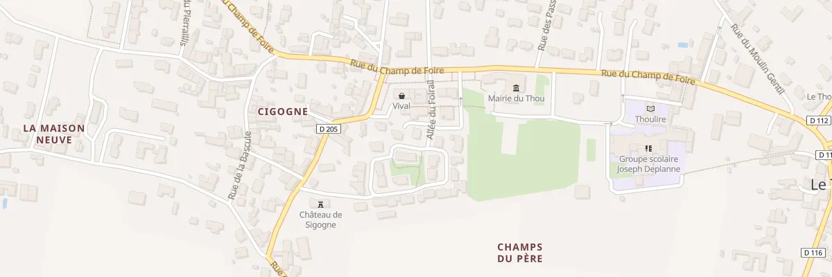 Plan du 5 All du Foirail au Thou