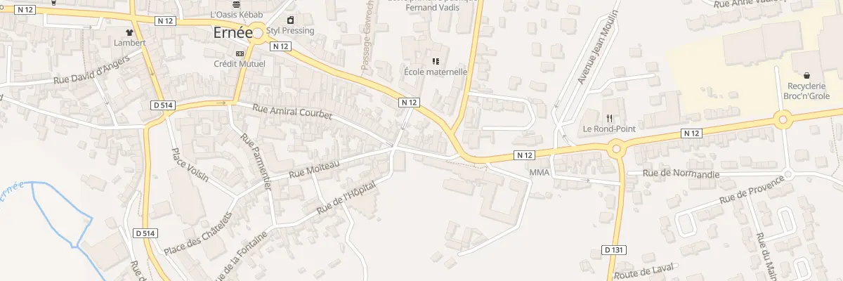 Plan du 12 Rue Amiral Courbet à Ernée