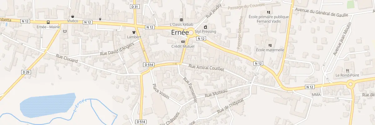 Plan du 74 Rue Amiral Courbet à Ernée