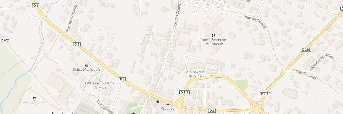 Plan du 16 Rue des Écoles à Mios