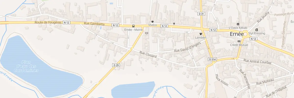 Plan du 22 Rue Clouard à Ernée