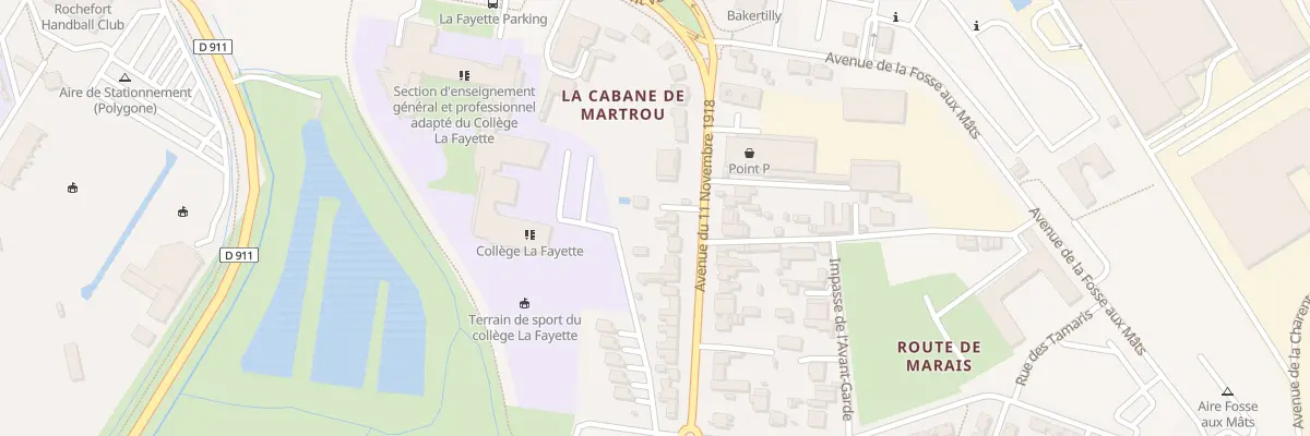 Plan du 21 Av du Onze Novembre 1918 à Rochefort