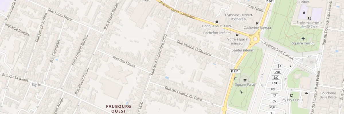 Plan du 50 Rue du Quatre Septembre 1870 à Rochefort