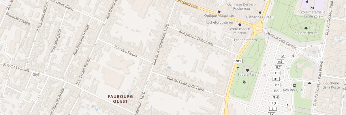 Plan du 58 Rue du Quatre Septembre 1870 à Rochefort
