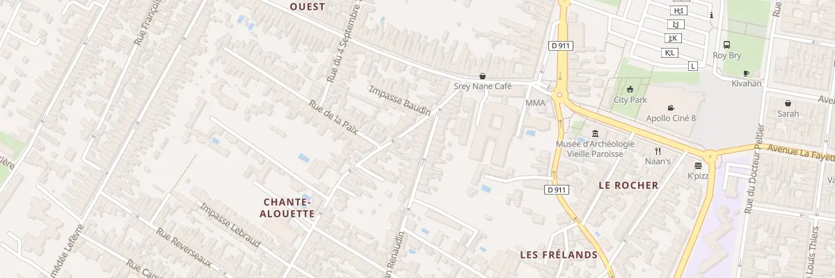 Plan du 8 Rue Baudin à Rochefort