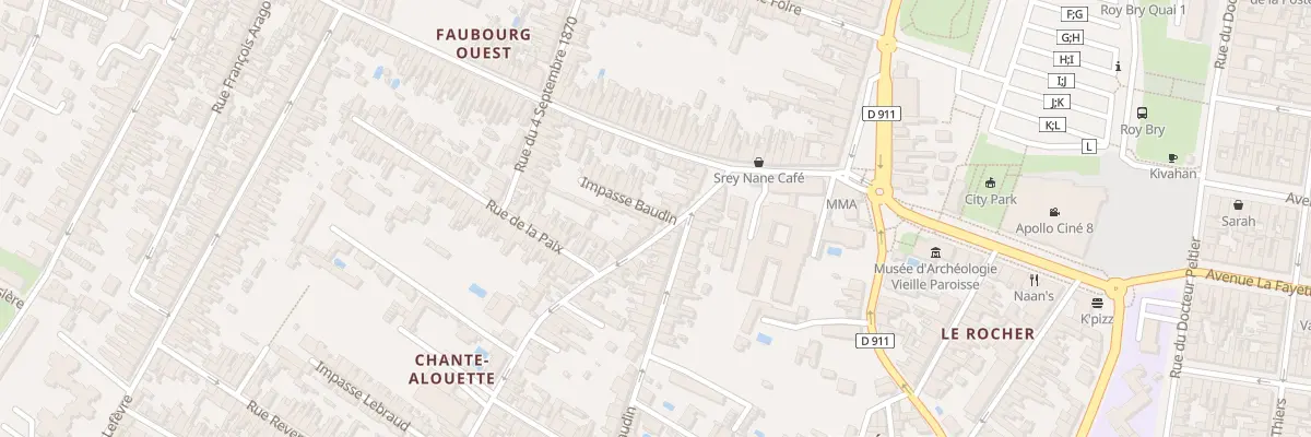 Plan du 9 Rue Baudin à Rochefort