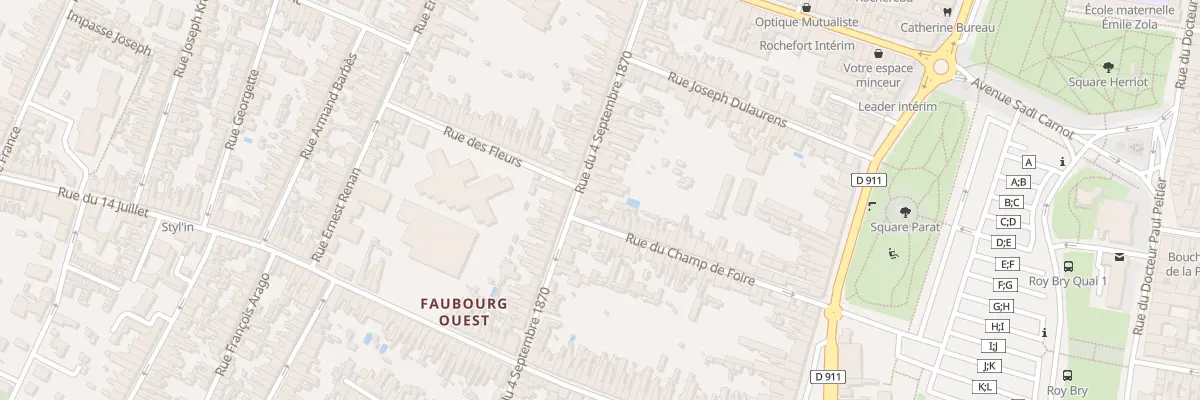 Plan du 68 Rue du Quatre Septembre 1870 à Rochefort