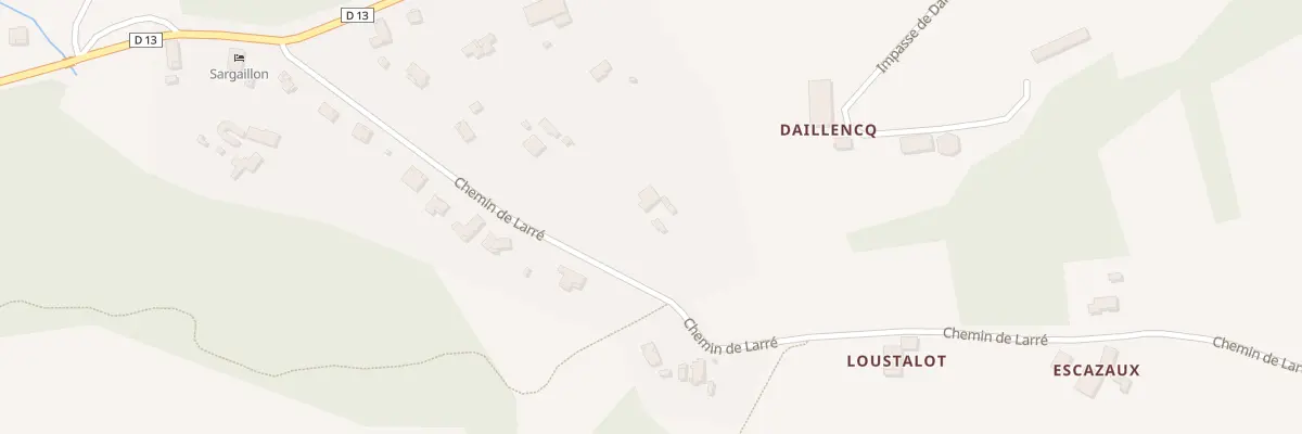 Plan du 299 Che de Larre à Pouillon