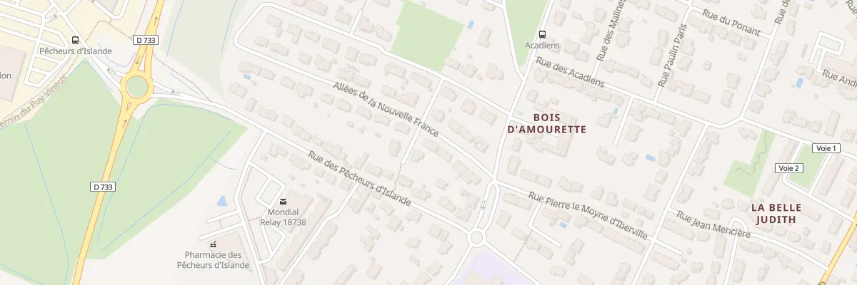 Plan du 42 All de la Nouvelle France à Rochefort