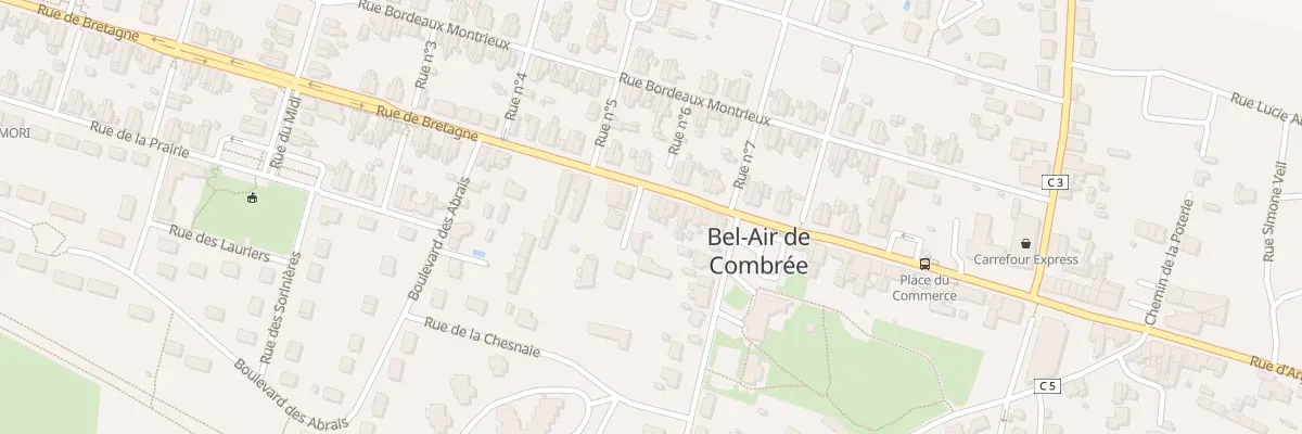 Plan du 43 Rue de Bretagne (Combree) à Ombrée d’Anjou