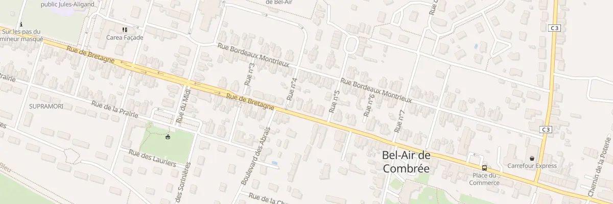 Plan du 44 Rue de Bretagne (Combree) à Ombrée d’Anjou