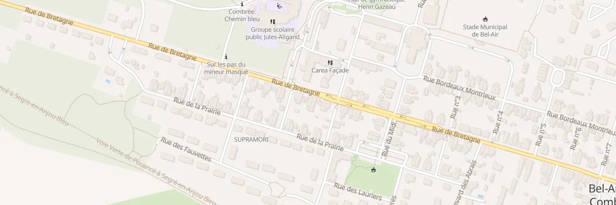 Plan du 91 Rue de Bretagne (Combree) à Ombrée d’Anjou