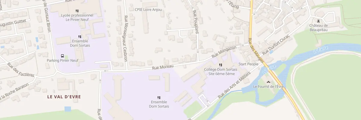 Plan du 12 Rue Moreau (Beaupreau) à Beaupréau-en-Mauges