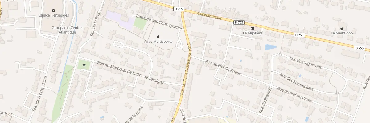 Plan du 8 Rue du Onze Novembre 1918 aux Herbiers