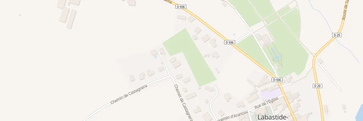 Plan de Che Las Ortes et de Castagnera à Labastide-Villefranche