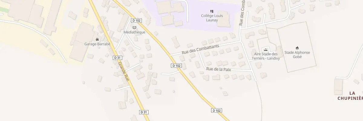 Plan du 2 Rue des Combattants à Landivy