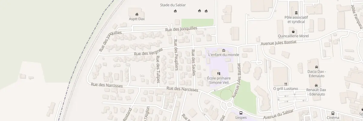 Plan du 8 Rue des Peupliers à Dax