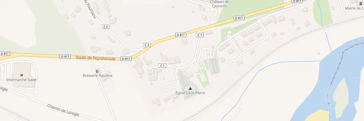 Plan du 14 Le Bourg à Cauneille