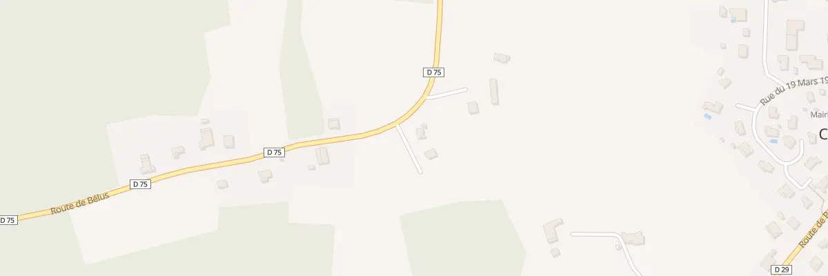 Plan de Rte de Bélus à Cagnotte
