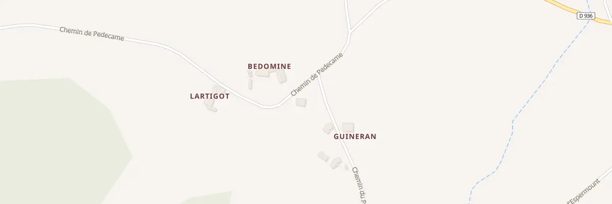 Plan du 2482 Che de Pedecame à Came