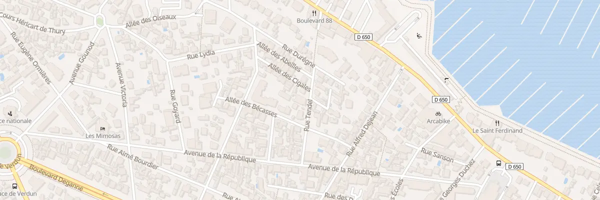 Plan du 10 Rue Tendel à Arcachon
