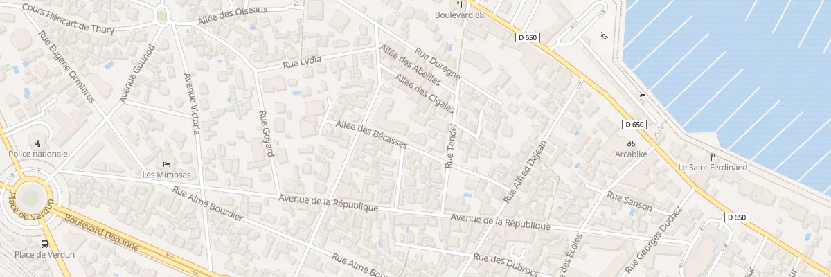 Plan du 16 All des Bécasses à Arcachon