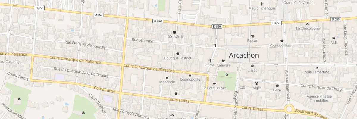 Plan du 14 Rue Mal de Lattre de Tassigny à Arcachon