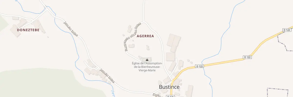 Plan du 65 Buztintzeko elizako bidea à Bustince-Iriberry