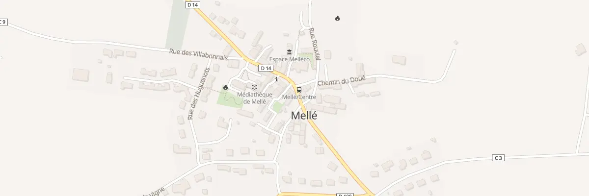 Plan du 2 Rue du Calvaire à Mellé