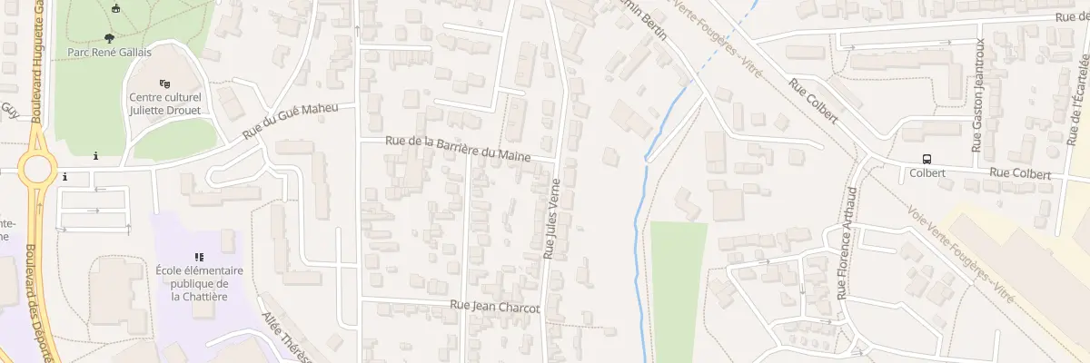 Plan du 12 Rue Jules Verne à Fougères