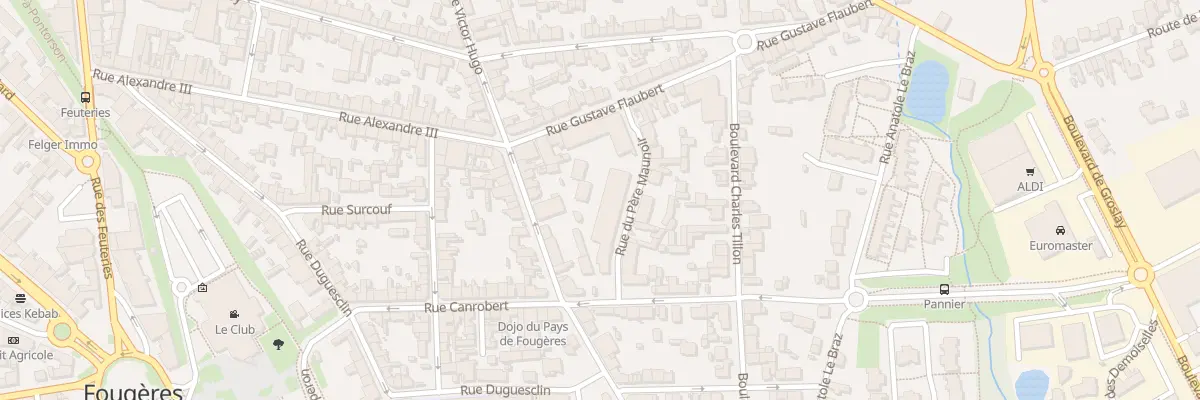 Plan du 10 Rue Gustave Flaubert à Fougères