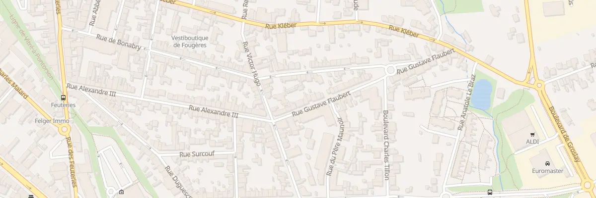 Plan du 7 Rue Gustave Flaubert à Fougères