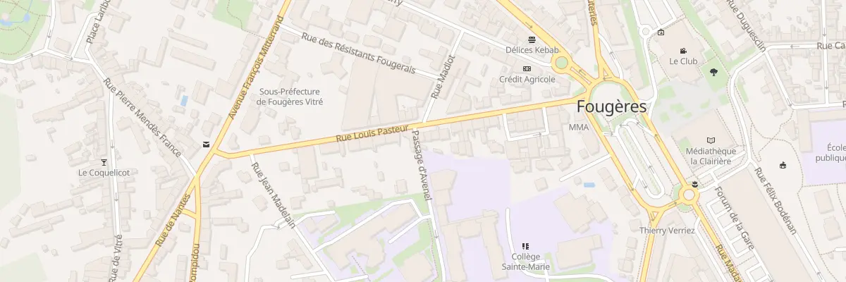 Plan du 26 Rue Pasteur à Fougères