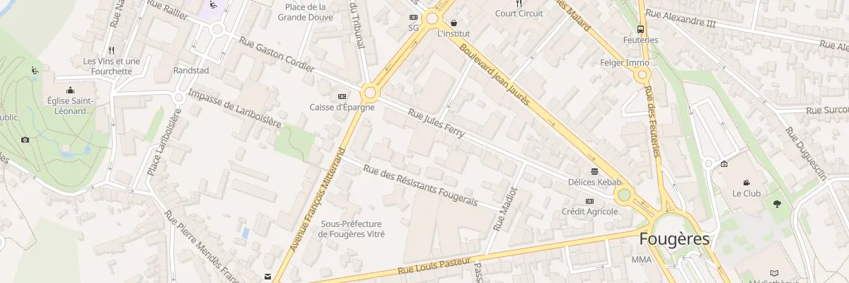 Plan du 6 Rue Jules Ferry à Fougères