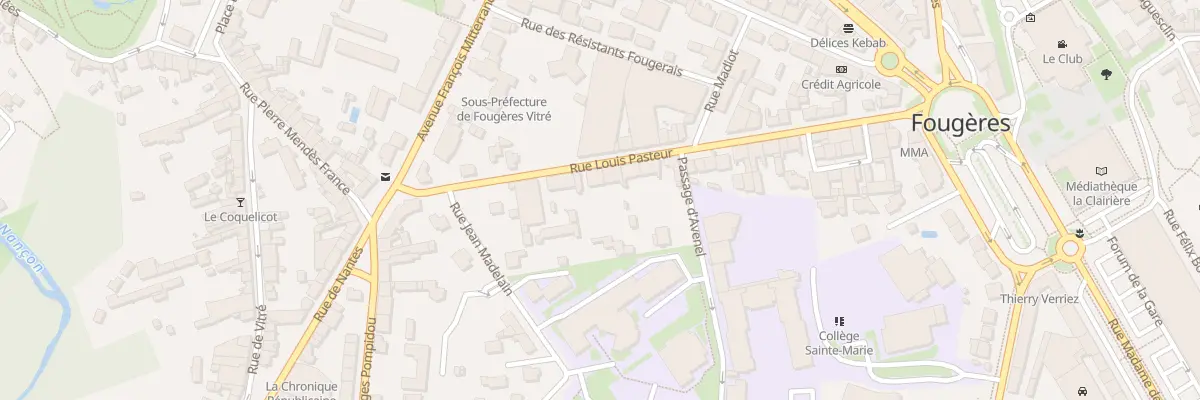 Plan du 16 Rue Pasteur à Fougères