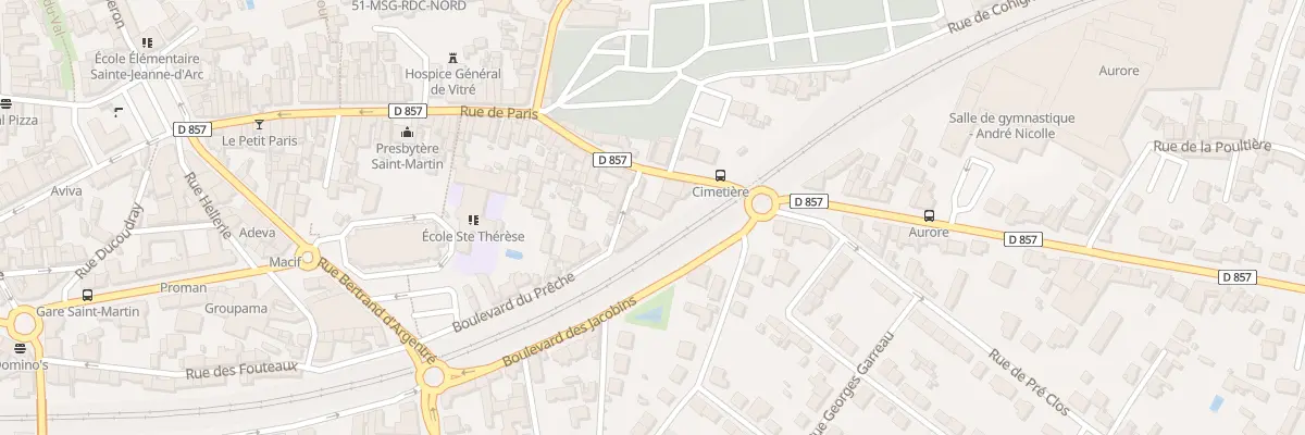 Plan du 92 Rue de Paris à Vitré