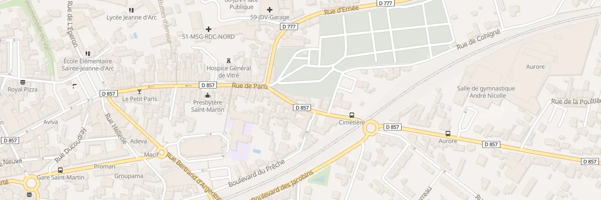 Plan du 71 Rue de Paris à Vitré