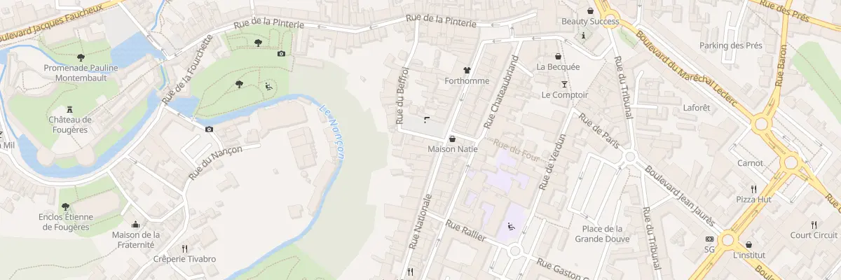 Plan du 3 Rue du Beffroi à Fougères