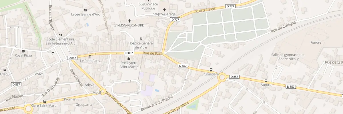 Plan du 65 Rue de Paris à Vitré