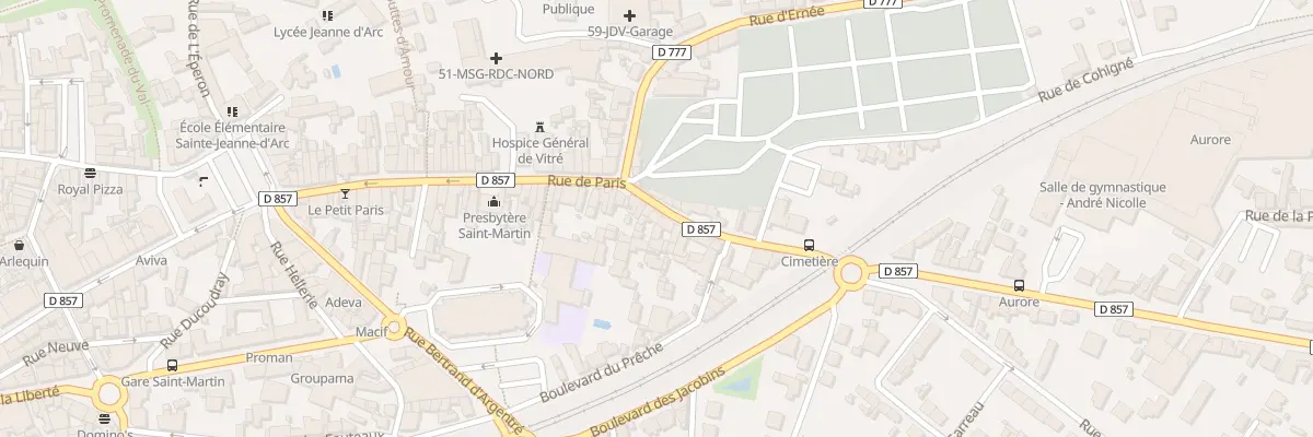 Plan du 74 Rue de Paris à Vitré