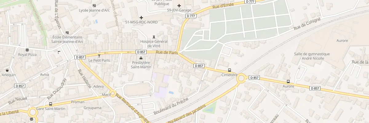 Plan du 72 Rue de Paris à Vitré