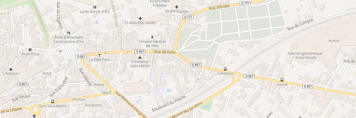 Plan du 68 Rue de Paris à Vitré