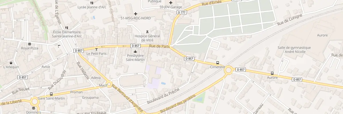 Plan du 70 Rue de Paris à Vitré