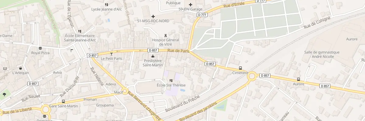 Plan du 62 Rue de Paris à Vitré