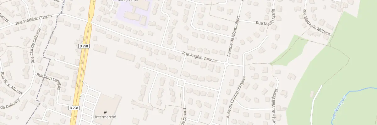 Plan du 9 Rue Angèle Vannier à Fougères