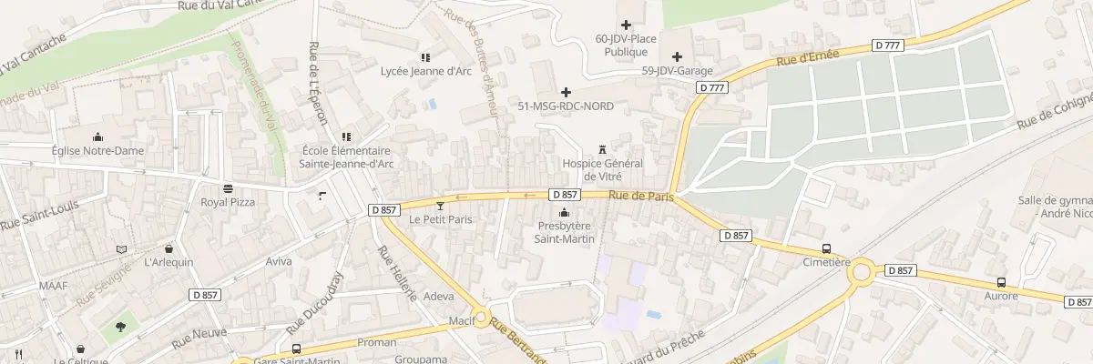 Plan du 39 Rue de Paris à Vitré