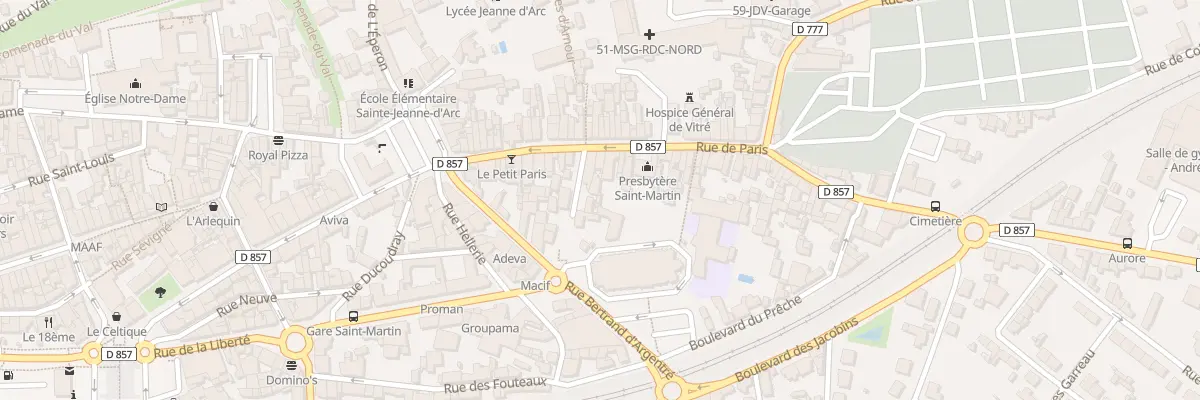 Plan du 28 Rue de Paris à Vitré