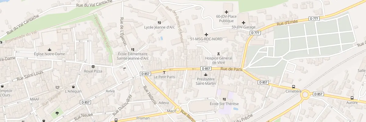 Plan du 25 Rue de Paris à Vitré